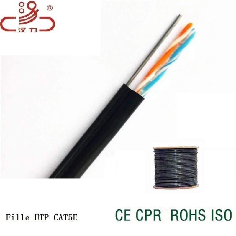 24AWG Conductor LAN Cable 8 Core Outdoor Drop Wire Cable