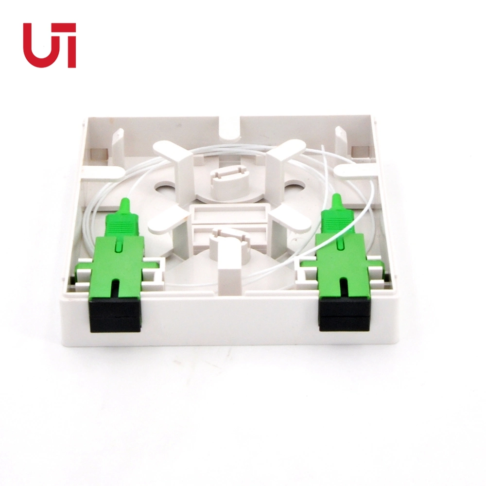 Ut-King FTTH Home Indoor Outdoor Socket Panel Sc LC 2 4 Core Fiber Optic Termination Box FTTH Wall Mounted 86 Type Face Plate