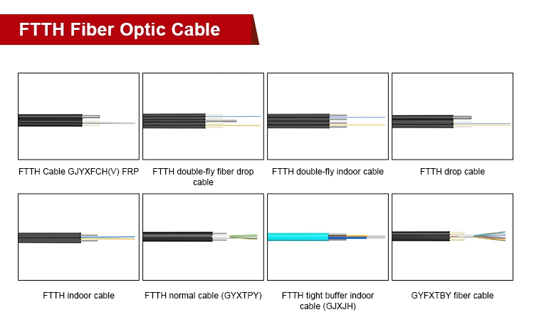 Outdoor Drop Cable 8 Core Multimode Fiber Optic Cableble