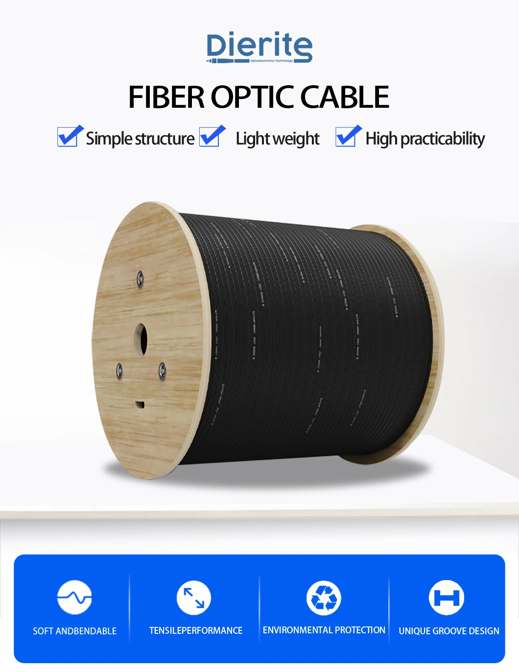 LSZH Single/Mulit Mode Outdoor/Indoor Steel Wire Fibra Optica FTTH Fiber Optic